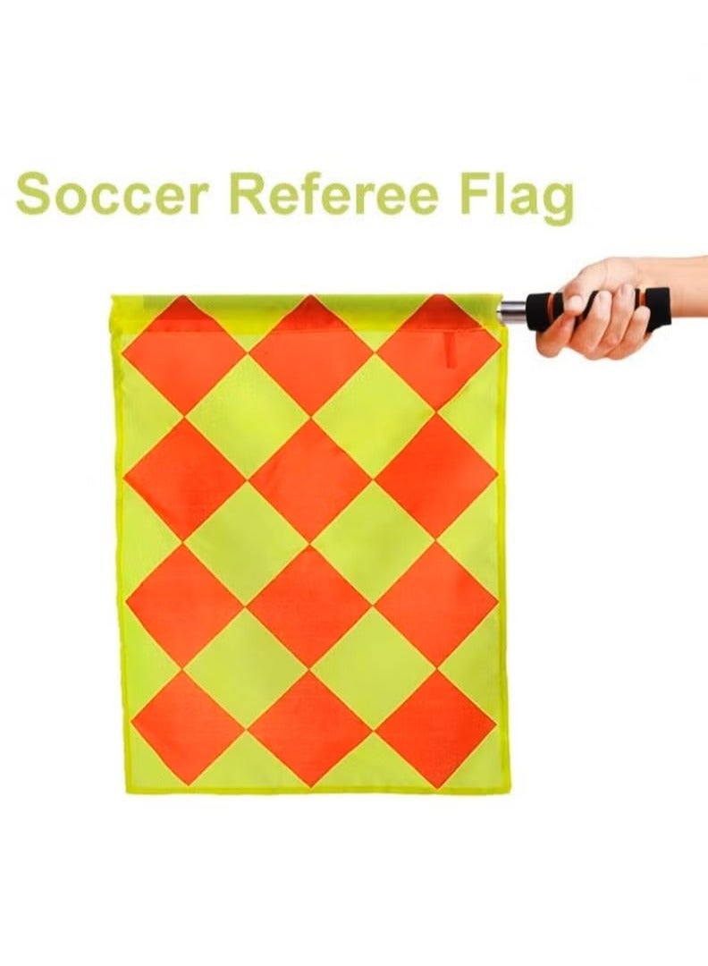 Generic Soccer Referee Flag Set Red Yellow Cards With Notebook And Pencil Match Football Linesman Flags Coach Referee Stainless Steel Whistles - Image 3