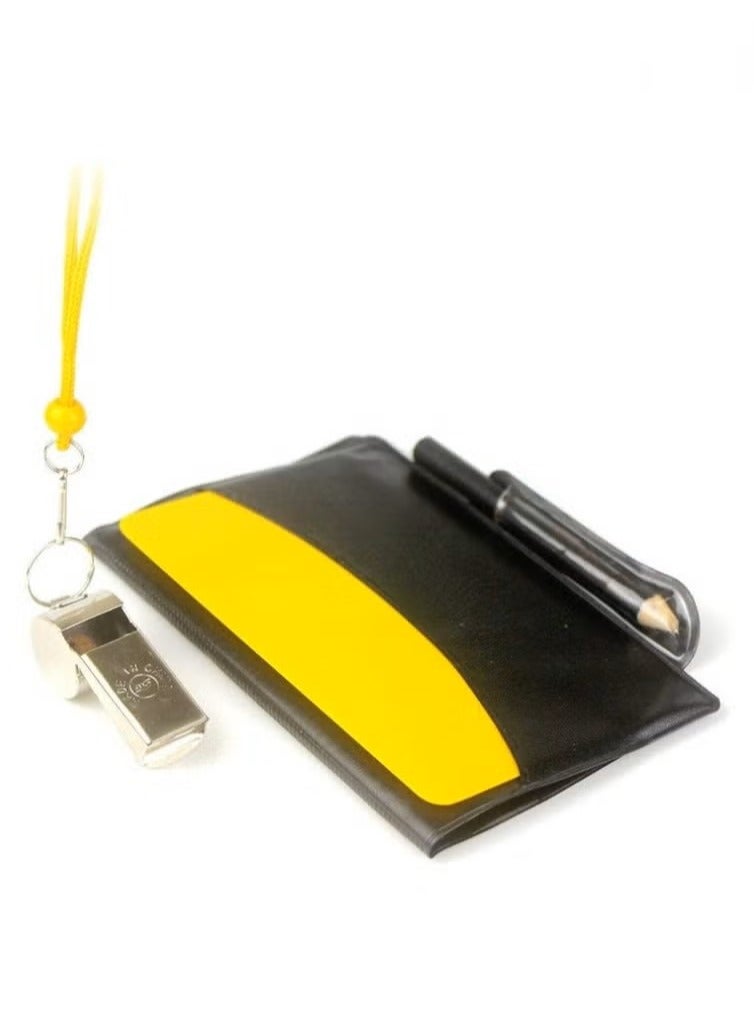 Generic Soccer Referee Flag Set Red Yellow Cards With Notebook And Pencil Match Football Linesman Flags Coach Referee Stainless Steel Whistles - Image 4