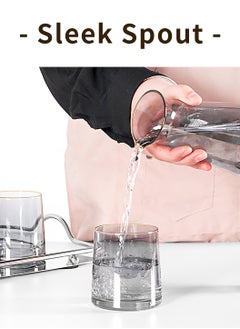 LEOKOR 5-Piece Glass Carafe Set, Bedside Water Carafe and Glass Set, Water Decanter with Cups, Glass Vase  - Image 4