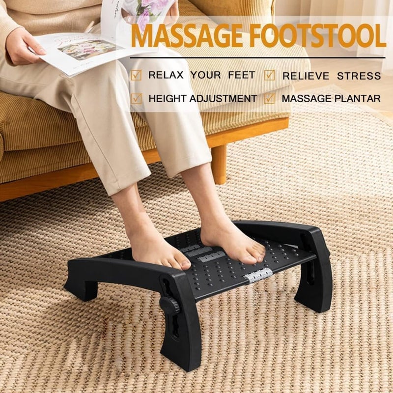 TEGRILO Foot Rest For Under Desk With Massage Adjustable Under Desk Footrest For Home And Office Use Foot Stool Under Desk With 6 Height Position Adjustment (Adjustable Foot Rest) - Image 4
