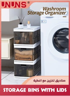 UNUNS Storage Bins With Lids,Foldable Stackable Storage Boxes For Closet,Closet Organizers And Storage,Cubby Storage Containers For Organizing  - Image 5
