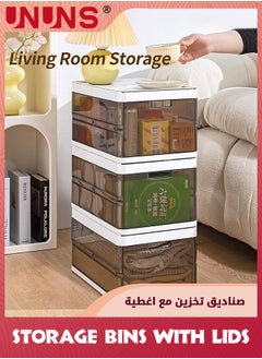 UNUNS Storage Bins With Lids,Foldable Stackable Storage Boxes For Closet,Closet Organizers And Storage,Cubby Storage Containers For Organizing  - Image 3