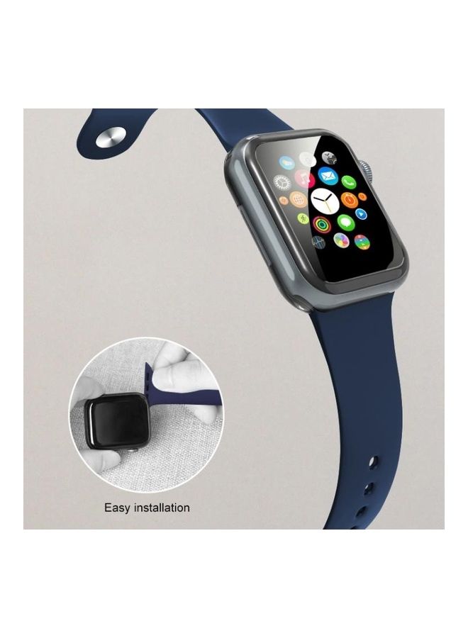 NIBEMINENT Watchband For Apple Watch Series 7 45mm/6 & SE 5 4 44mm/3 2 1 42mm Black - Image 3