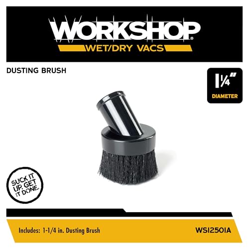 WORKSHOP Wet/Dry Vacs Shop Vacuum Accessories WS12501A Dusting Brush Attachment for Wet Dry Vacuum Cleaners, Fits 1-1/4-inch Extension Wands and Hoses - Image 2