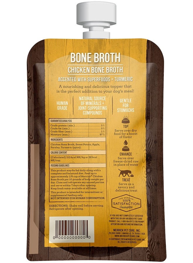 Merrick Grain Free Bone Broth Natural Meal Topper for Dogs, Accented with Superfoods & Cinnamon, for Adult Dogs of All Breeds Chicken, 7 Ounce,(Pack of 3) - Image 3