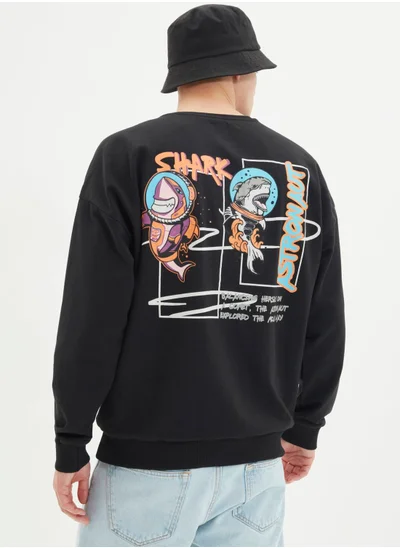 trendyol Back Print Hoodie