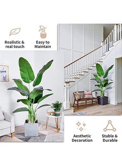Generic Artificial Bird of Paradise Plant,Faux Palm Tree with Real Touch Leaves and Adjustable Branches,Fake Plants for Home Office Indoor Outdoor Decor (90cm)  - Image 3