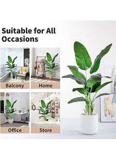 Generic Artificial Bird of Paradise Plant,Faux Palm Tree with Real Touch Leaves and Adjustable Branches,Fake Plants for Home Office Indoor Outdoor Decor (90cm)  - Image 4