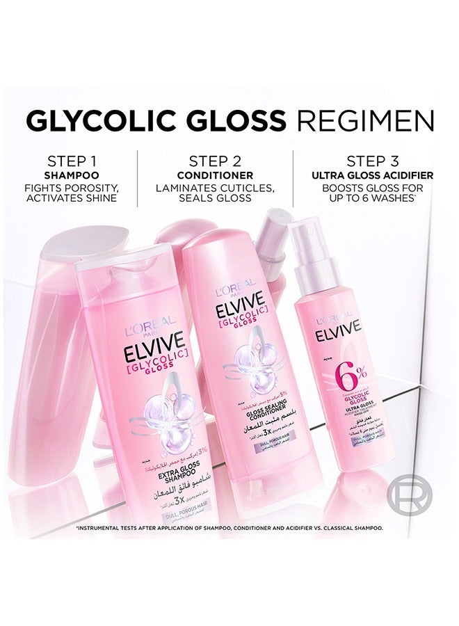 L'OREAL PARIS ELVIVE Glyco Gloss Shampoo 400ml & Conditioner 360ml Set - Image 3