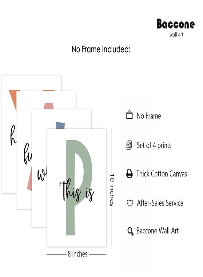 Baccone Kids Playroom Wall Art Boys Room Wall Decor Childrens Playroom Canvas Prints Baby Boy Kids Room Poster Decor Toddler Nursery Print Artwork Let'S Play Sign 8x10 Inch Set of 4 UNFRAMED - Image 2