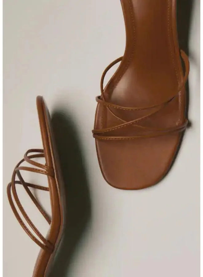 MANGO Crossed Straps Heeled Sandals