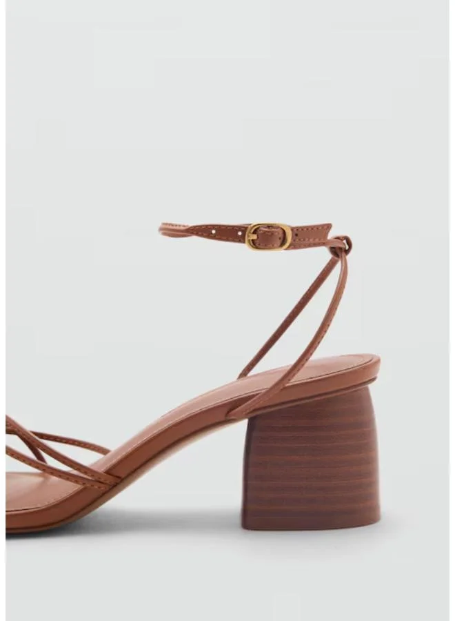 MANGO Crossed Straps Heeled Sandals