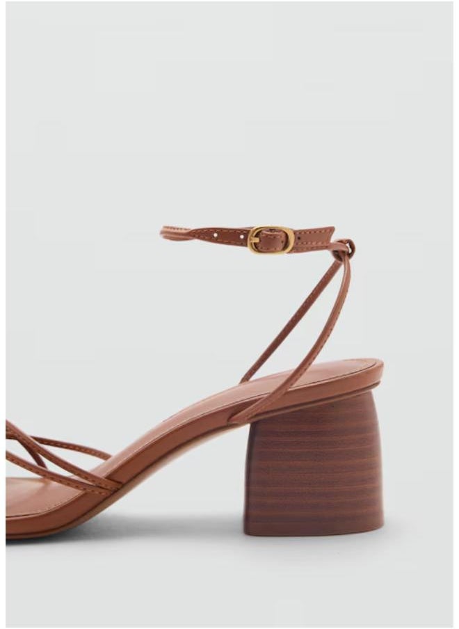 MANGO - Crossed Straps Heeled Sandals - Image 1