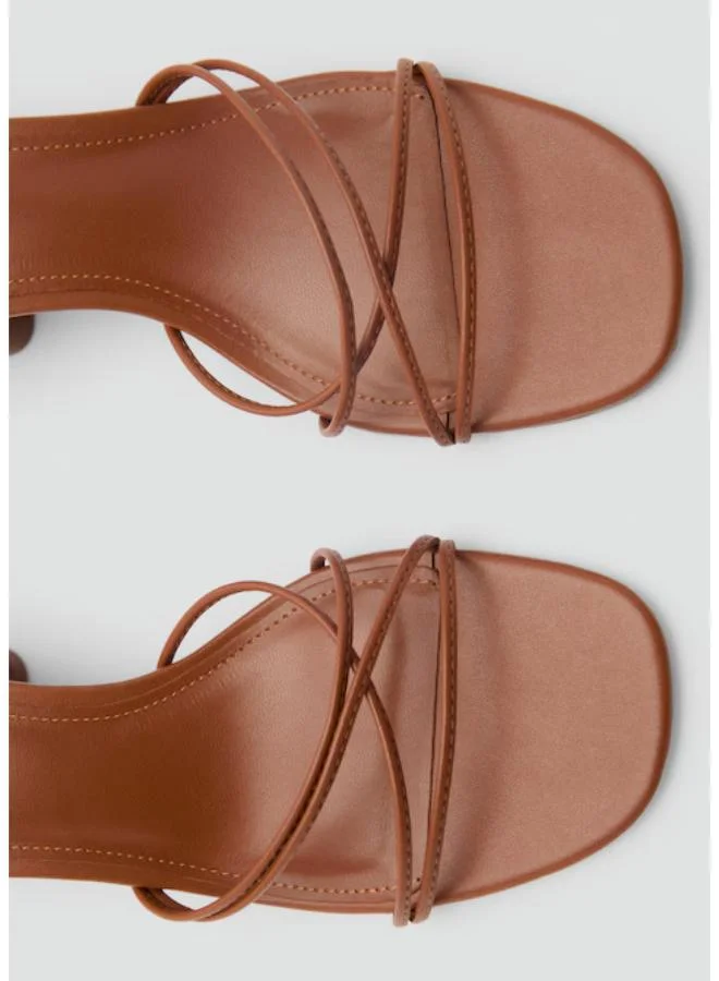 MANGO Crossed Straps Heeled Sandals
