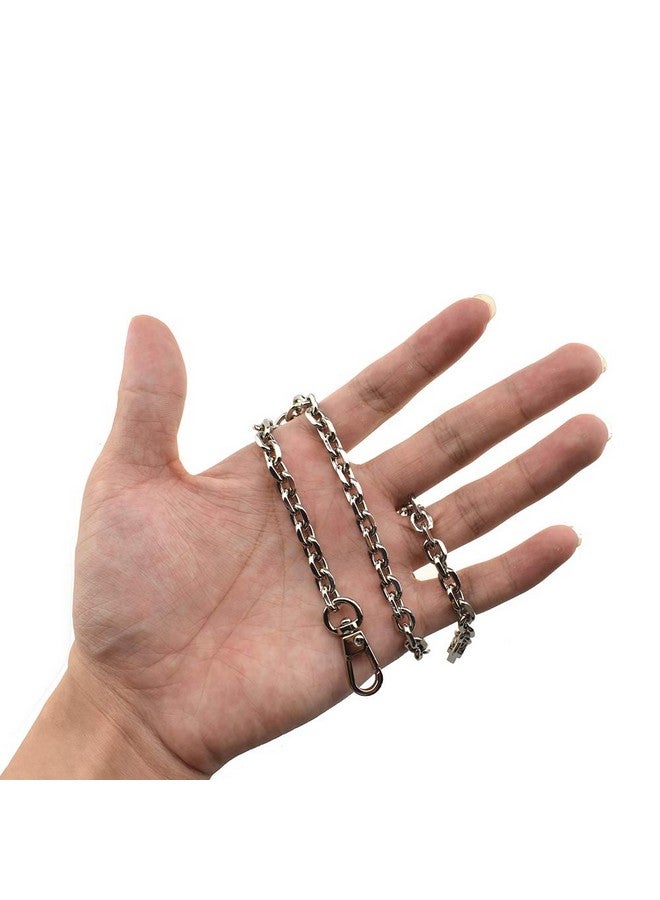 HAHIYO Mini Pochette Purse Chain Strap Thin Wide 6Mm For Lv Length 15.7 Inches Thick 2Mm Shiny Silver For Handbag Wallet Clutch Comfortable Flat Metal Strap 1 Pack  - Image 1