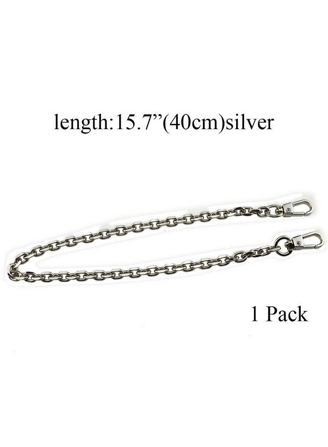 HAHIYO Mini Pochette Purse Chain Strap Thin Wide 6Mm For Lv Length 15.7 Inches Thick 2Mm Shiny Silver For Handbag Wallet Clutch Comfortable Flat Metal Strap 1 Pack  - Image 5