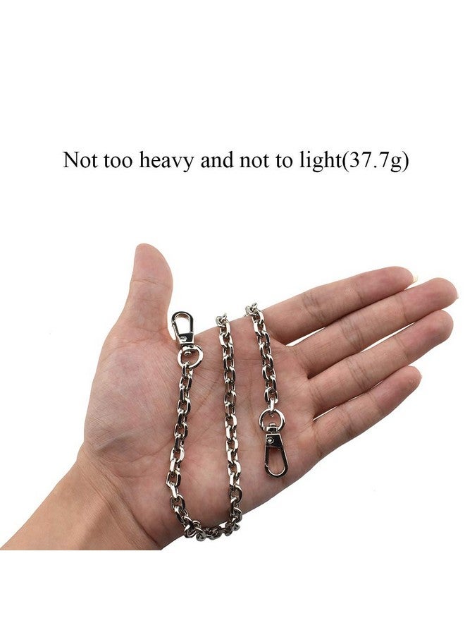 HAHIYO Mini Pochette Purse Chain Strap Thin Wide 6Mm For Lv Length 15.7 Inches Thick 2Mm Shiny Silver For Handbag Wallet Clutch Comfortable Flat Metal Strap 1 Pack  - Image 4