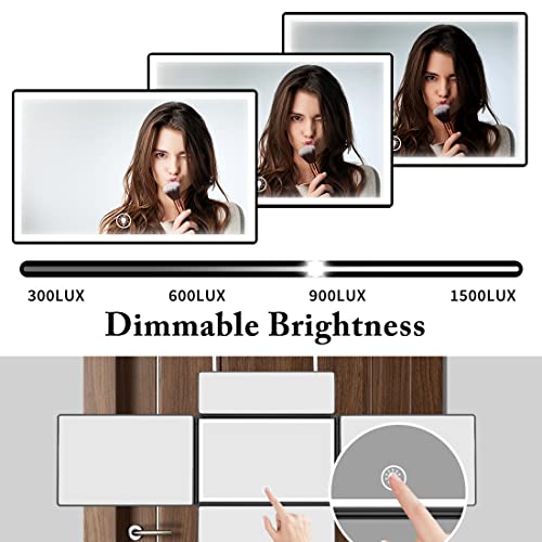 UHdod 5 Way Mirror for Hair Cutting with LED Light, 360° Barber Mirrors with Adjustable Height Brackets, Makeup Mirror for Self Cut, Shaving, Grooming, Good Gifts for Men Women - Image 5