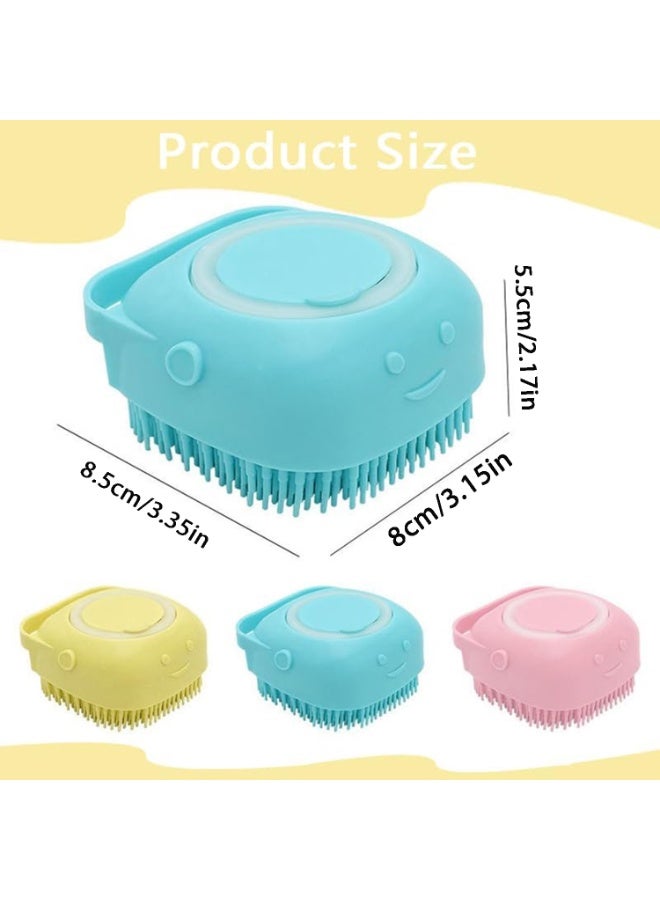 3 Piece Silicone Universal Bathing Brush, Silicone Exfoliating Brush, Pet Bathing Brush , Body Scrubber with Soap Dispenser Brush, Soft Silicone Bathing Brush for Children, Women, Men and Pets - Image 2