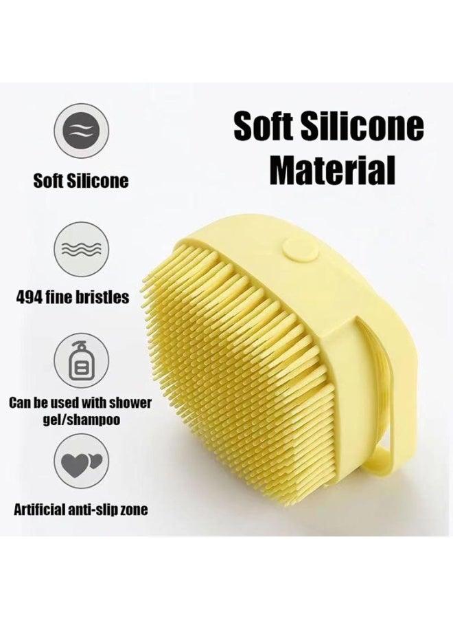 3 Piece Silicone Universal Bathing Brush, Silicone Exfoliating Brush, Pet Bathing Brush , Body Scrubber with Soap Dispenser Brush, Soft Silicone Bathing Brush for Children, Women, Men and Pets - Image 5
