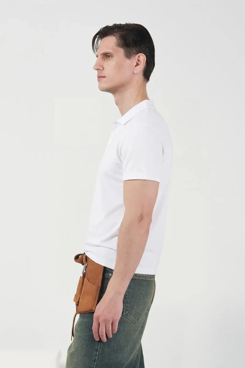 Giesto White GIESTO Men's Slim Fit Crew Neck Cotton T-Shirt for Men | Best Price UAE