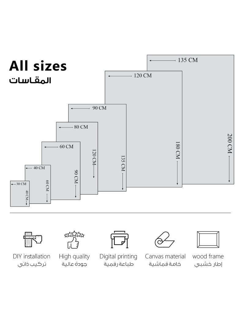 مودكلاس لوحة هجوم العمالقة جدارية بإطار خشبي - Image 4