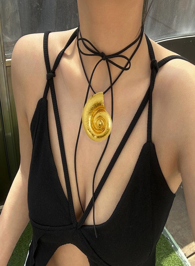 yfstyle Shell Necklace Seashell Necklace for Women Gold Silver Conch Shell Necklaces Summer Ocean Sea Shell Jewelry Dainty Summer Beach Gifts for Women-Gold - Image 3