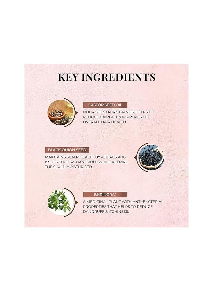 Just Herbs Just Herbs Anti Hairfall Natural Hair Mask with Castor & Black Onion Seed for Dandruff, Boost Hair Growth & Hair Spa - Suitable for Color Treated & All hair Types - 200gm  - Image 3