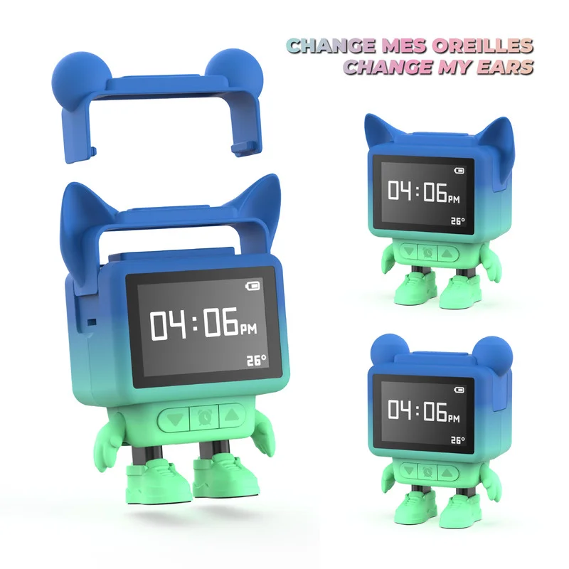 MOB Dancing clock in blue color with unique movement feature, designed for modern bedrooms and effective time management, suitable for daily use