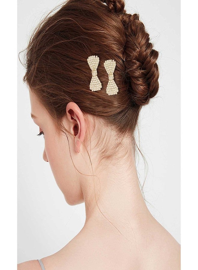 DIYstore 6 Pack Bow Rhinestone Crystal Hair Clips Metal Hairpin Fashion Hair Bow Barrettes Accessories for Girls and Women (Gold+Silver) - Image 5
