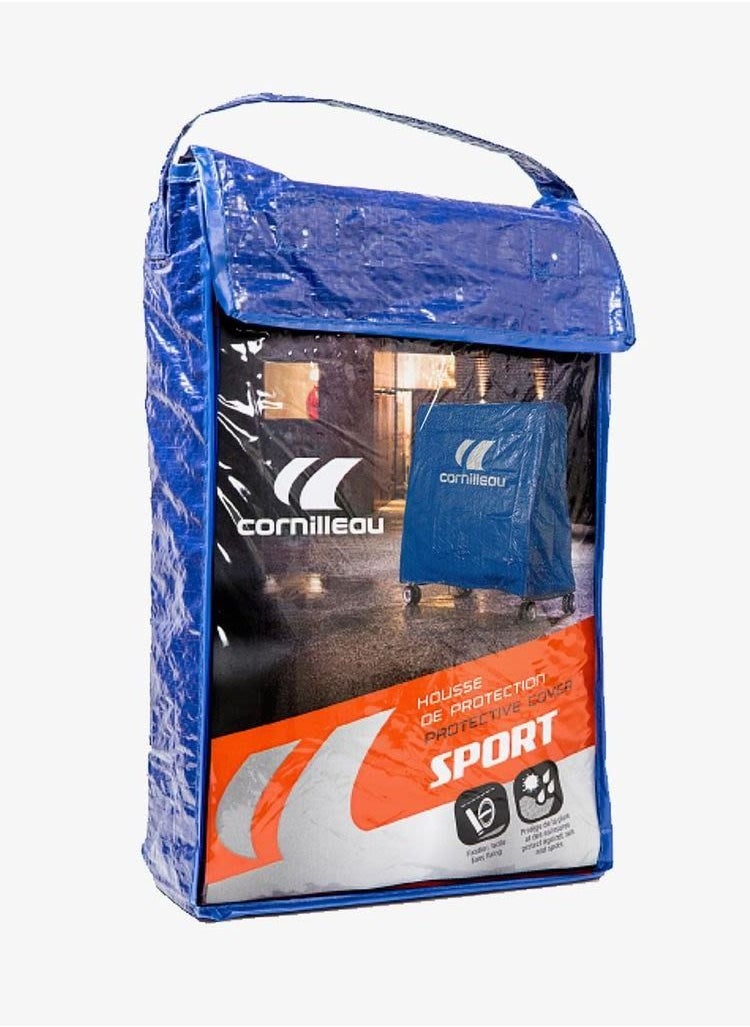 CORNILLEAU Tt Table Cover Sport Blue Color– Durable Polyethylene Pe, Weatherproof Protection For Table Tennis Tables, Uv-Resistant, Easy To Use  - Image 1