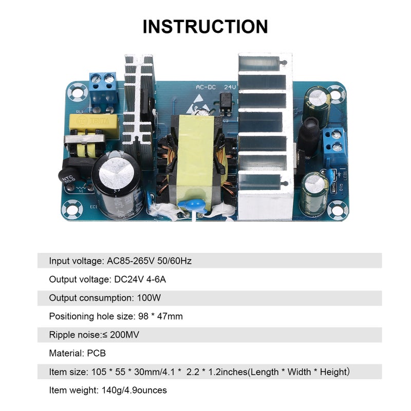 وحدة إلكترونية مفاتيح D C24V 4A 100W، لوحة P-CB لوحة وحدة صغيرة الحجم خفيفة الوزن محمولة لنظام التحكم الصناعي - Image 5