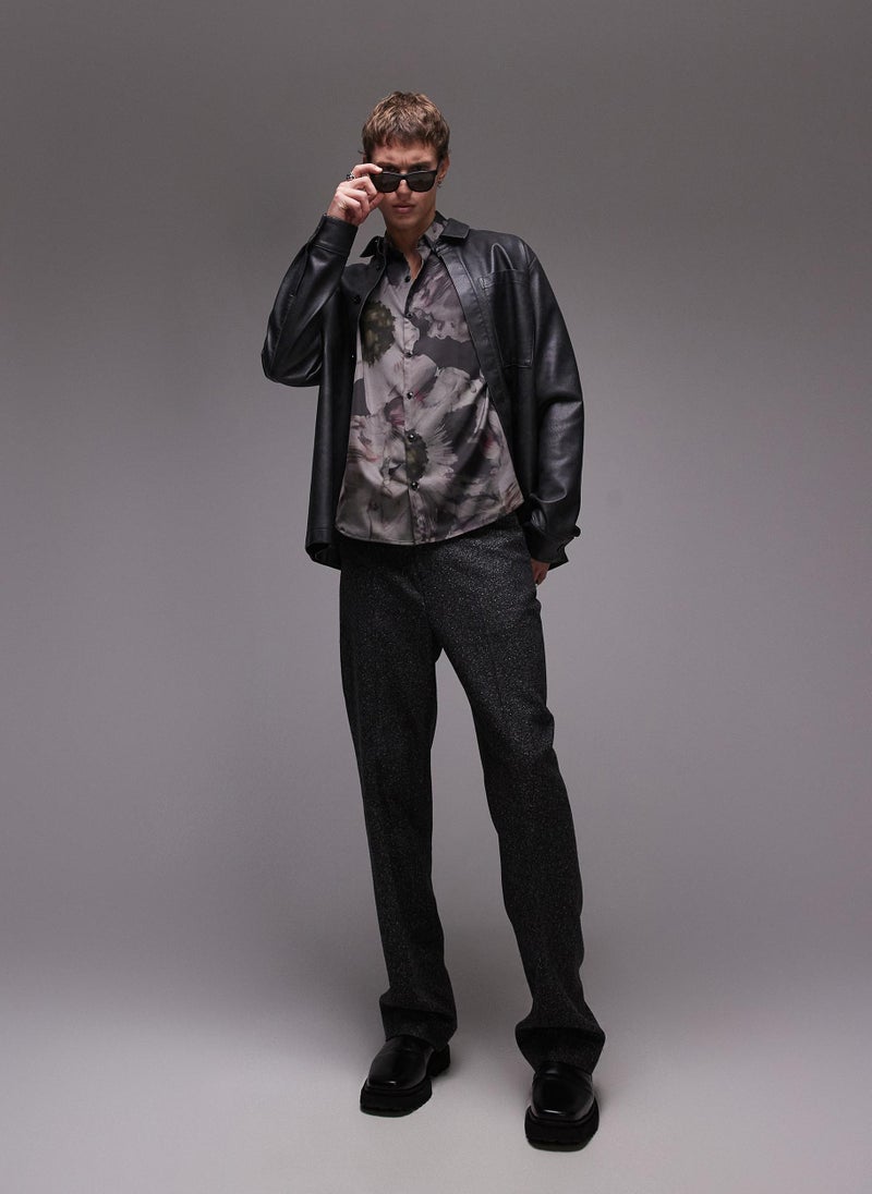 TOPMAN Long Sleeve Distressed Pu Jacket  - Image 4