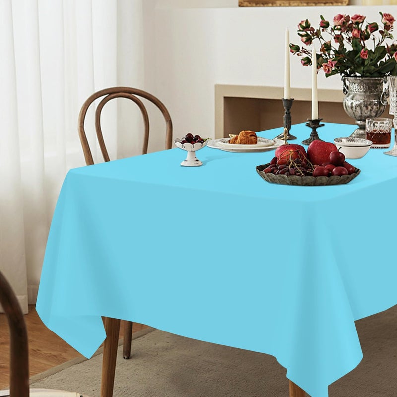 YSYJ 3 Pack Light Blue Plastic Tablecloth Disposable Rectangular Table Cloth 54 x 108 Inch Table Cover for Parties - Image 5