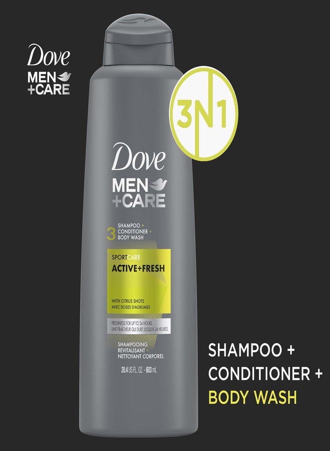 Dove Men+Care Sport+Care 3 in 1 Shampoo Active+Fresh 20.4 fl oz - Image 4