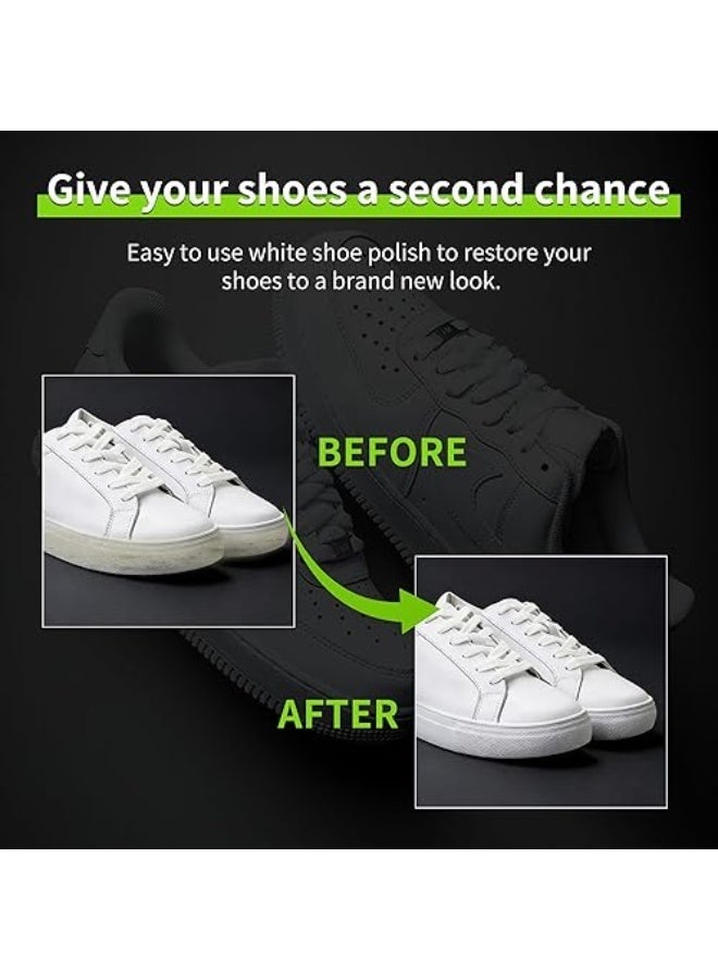 2PCS,2 in 1 White Shoe Cleaning Kit Shoe Cleaning Brush with Sponge & Liquid 100ml Cleaner Brush Shoe Cleaner Shoe Whitener Cleaner Kit for Home & Travel - Image 4