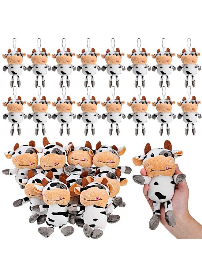 Lewtemi Lewtemi 20 Pcs Cow Toy Stuffed Farm Plush Valentine Keychain Gift Cow Keyring for Backpack Handbag Purse Party  - Image 1