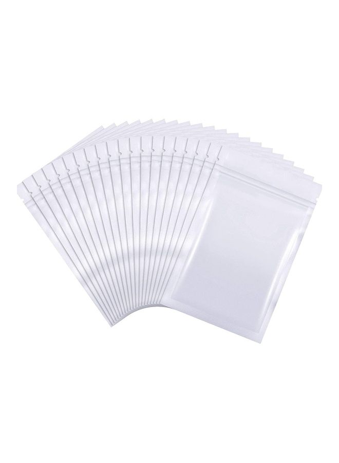 NIBEMINENT 100-Piece Resealable Smell-Proof Foil Pouch White 10x15cm - Image 1