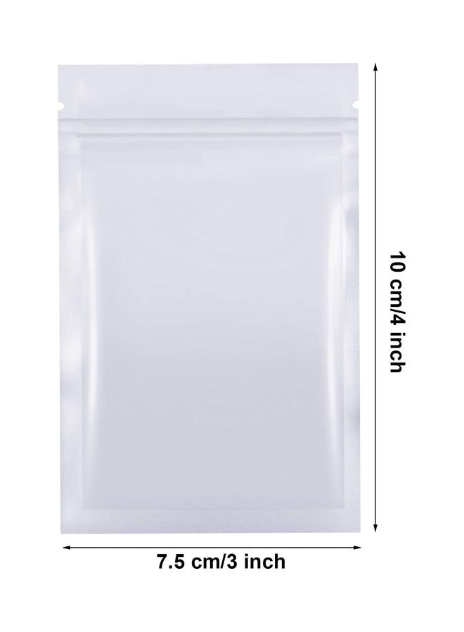 NIBEMINENT 100-Piece Resealable Smell-Proof Foil Pouch White 10x15cm - Image 2