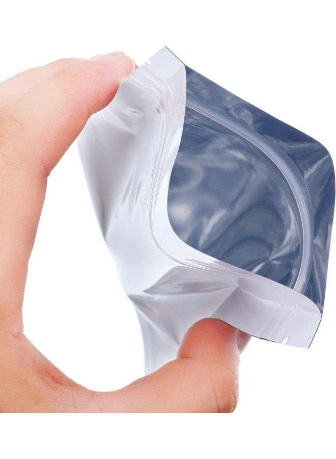 NIBEMINENT 100-Piece Resealable Smell-Proof Foil Pouch White 10x15cm - Image 4