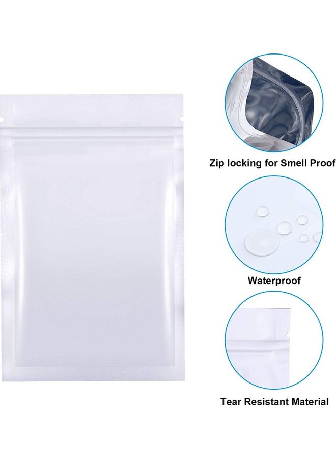 NIBEMINENT 100-Piece Resealable Smell-Proof Foil Pouch White 10x15cm - Image 3