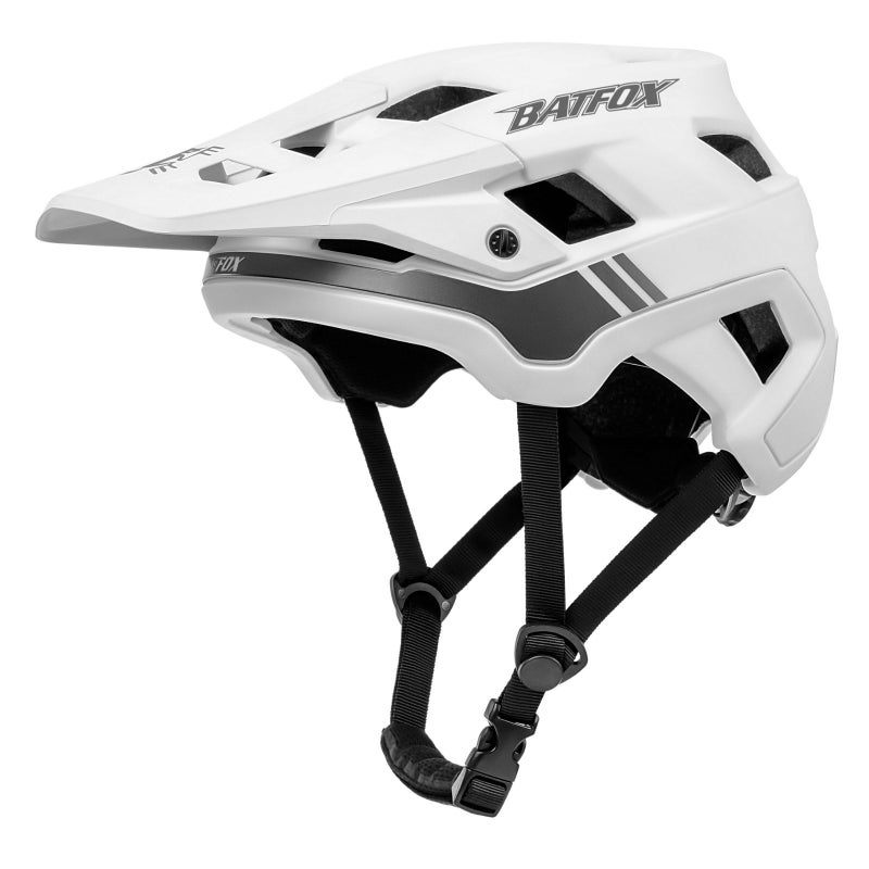 BATFOX Bike Helmet,Mountain Bike Helmet Helmets for Men Women Adults Youth (White, L(58-61CM)) - Image 1