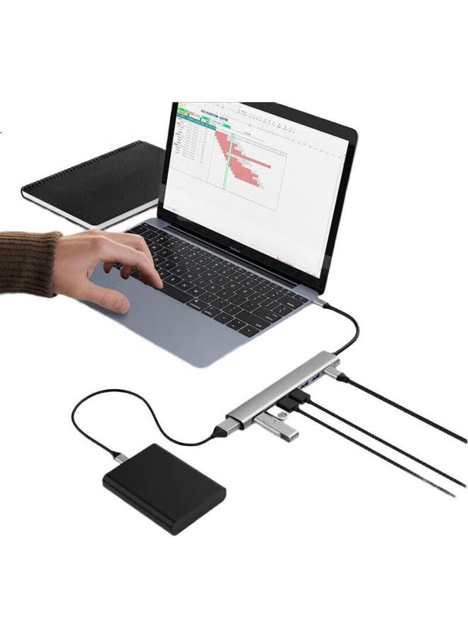 Union Star Yoolion Star Type-c Hub With Usb 3.0 Splitter One-to-eight High-speed Four-port Usb Expansion Dock Hub Extension Cable Compatible With Huawei Xiaomi Notebooks, Laptops, And Smartphones - Image 2