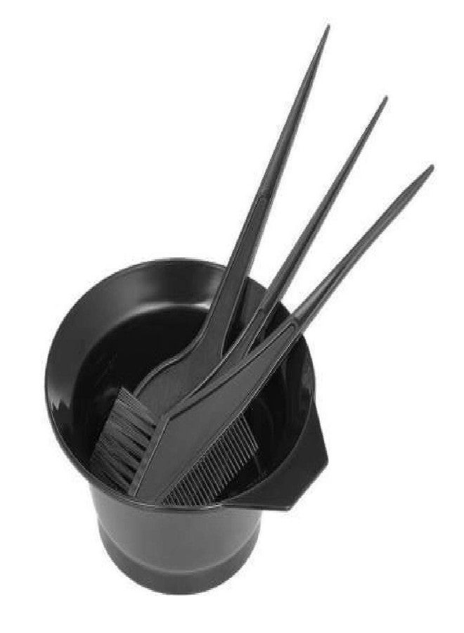GOLD MAX Plastic Dye Brush and Mixing Bowl Hair Colouring Kit - Includes Hair Dye Bowl and 3 Brushes in Black - 4 Pieces, 200 Ml - Image 4