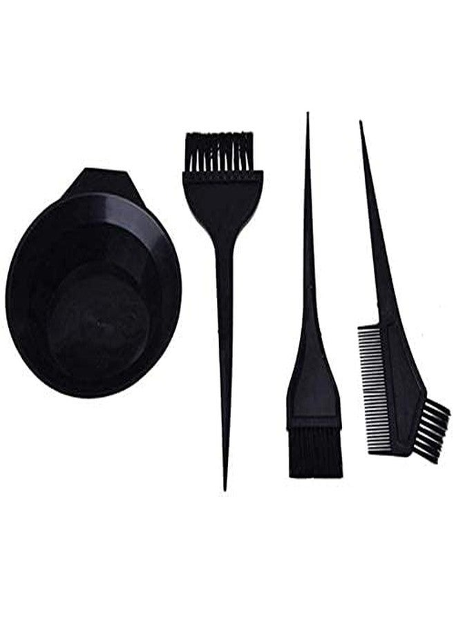 GOLD MAX Plastic Dye Brush and Mixing Bowl Hair Colouring Kit - Includes Hair Dye Bowl and 3 Brushes in Black - 4 Pieces, 200 Ml - Image 3