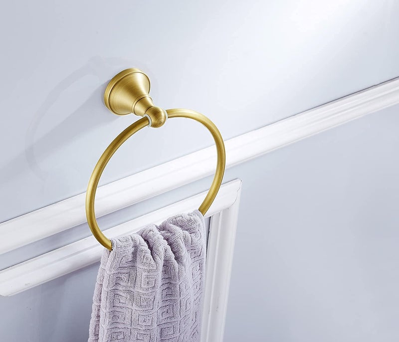 Leyden Antique Brass Toilet Paper Holder Towel Ring 2 Pieces Set Tissue Roll Retro Ancient - Image 2