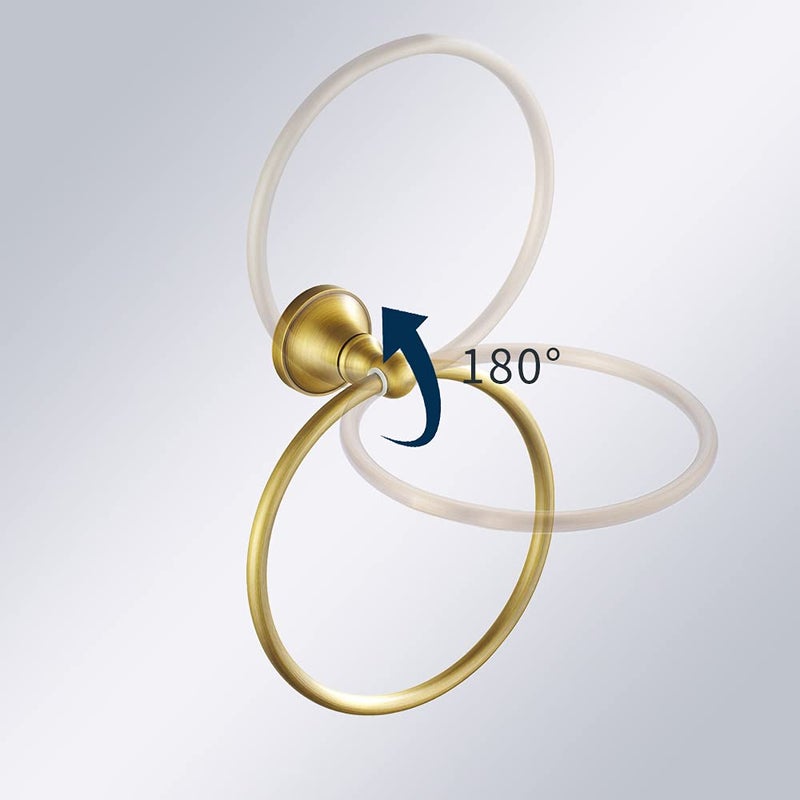 Leyden Antique Brass Toilet Paper Holder Towel Ring 2 Pieces Set Tissue Roll Retro Ancient - Image 4