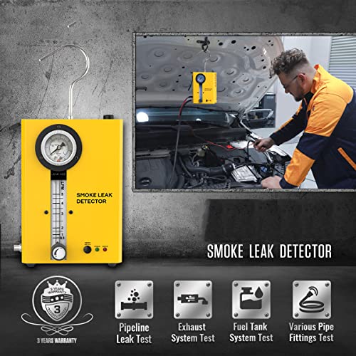Autool Smoke Leak Detector SDT203 EVAP Vacuum Diagnostic Leak Detector Tester, Automotive Smoke Machine, Portable Fuel Pipes Leakage Detector Tester With Pressure Gauge,Adjustable Flow Meter For 12V Vehicles - Image 2