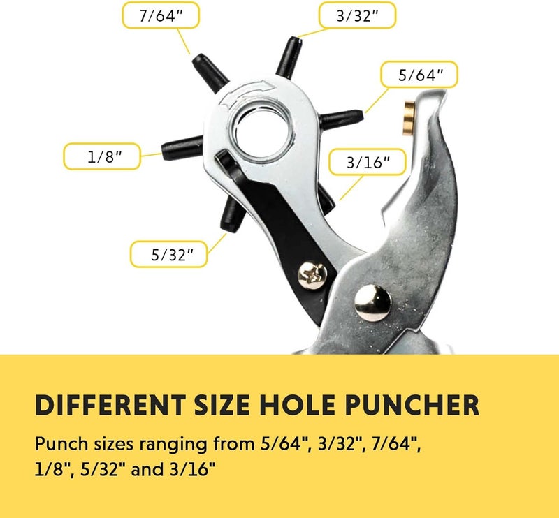 Punch Hole Pliers Hand Tool Metal Household Belt Hole Puncher Tool Grip for Leather Craft Belt Watch Bands Bags Dog Collars Holes Punching Machine 3in1 Hand Pliers Tools  - Image 4