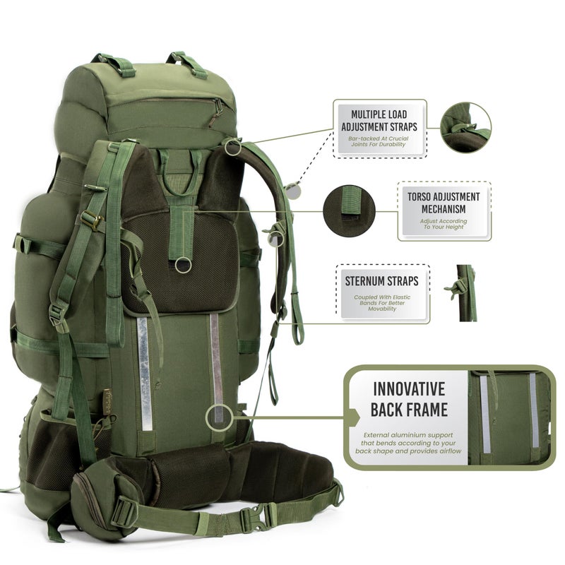 Tripole Colonel Pro Metal Frame Rucksack Front Opening Detachable Bag Rain Cover 3 Year - Image 4